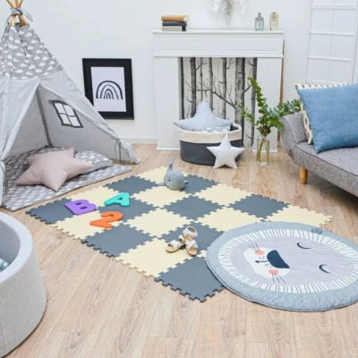 LittleTom Puzzlematte Kombi Grau Beige 16795 + 16792 18 Teile 2 LittleTom Puzzlematte Kombi Grau Beige 16795 + 16792 18 Teile – Bild 2