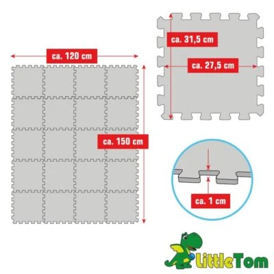 LittleTom Puzzlematte Kombi Grau Beige 16795 + 16792 18 Teile 5 LittleTom Puzzlematte Kombi Grau Beige 16795 + 16792 18 Teile – Bild 5