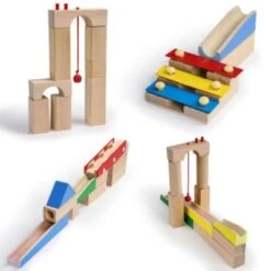Calmado 200 Teilige Kugelbahn - Murmelbahn Set Aus Holz Für Kinder Inkl. Tasche + Anleitung -Trendiger Spielzeugladen 28494975 03