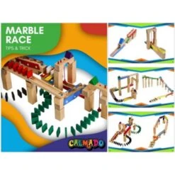 Calmado 200 Teilige Kugelbahn - Murmelbahn Set Aus Holz Für Kinder Inkl. Tasche + Anleitung -Trendiger Spielzeugladen 28494975 05